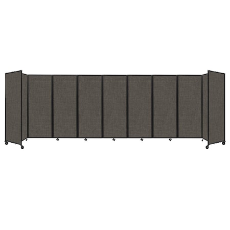 Versare Room Divider 360 Folding Portable Partition 25' x 7'6" Mocha Fabric 1190957